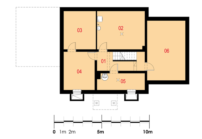 Rzut piwnicy POW. 87,9 m²