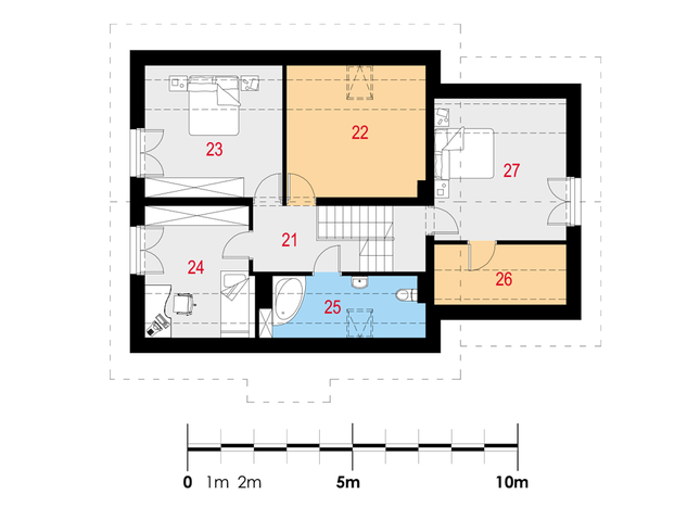 Rzut poddasza POW. 85,4 m²