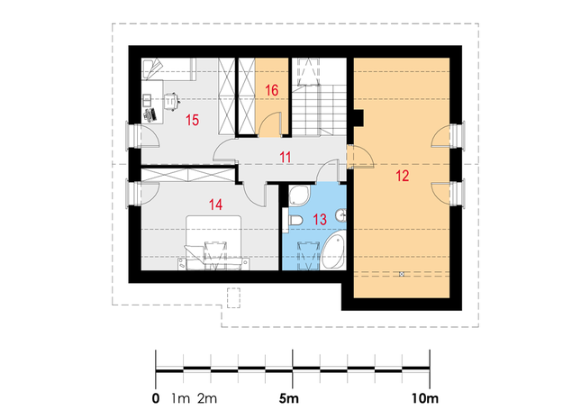 Rzut poddasza POW. 84,2 m²