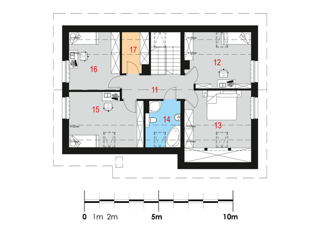 Rzut poddasza POW. 85,2 m²