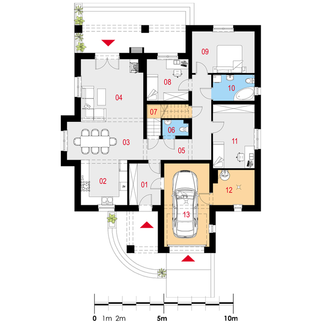 Rzut parteru POW. 137,5 m²