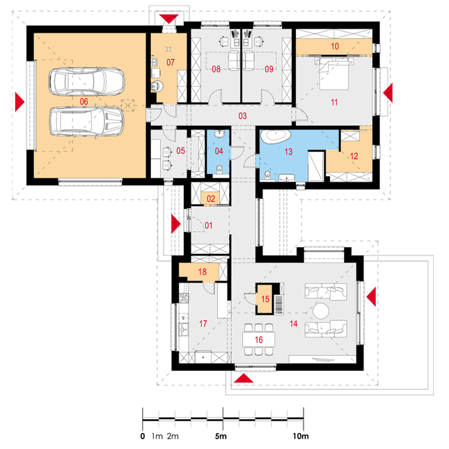 Rzut parteru POW. 260,7 m²