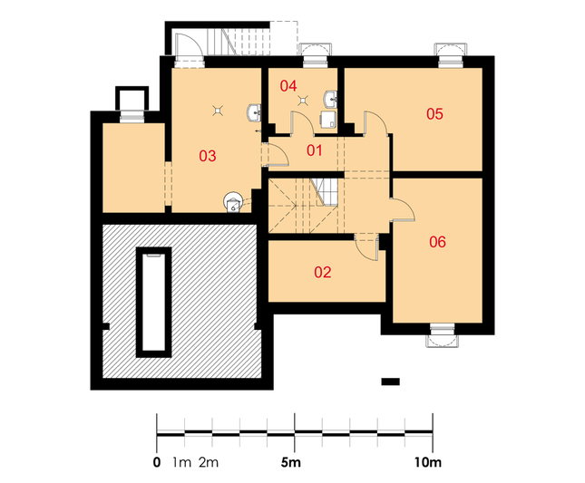 Rzut piwnicy POW. 86,2 m²