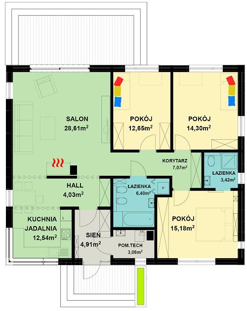 Rzut parteru lustro POW. 0,0 m²