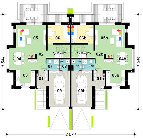 Rzut parteru POW. 183,2 m²