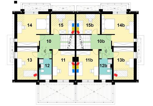 Rzut poddasza POW. 153,4 m²