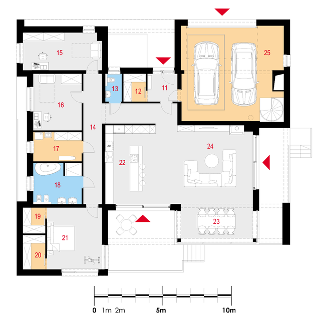 Rzut parteru POW. 225,5 m²