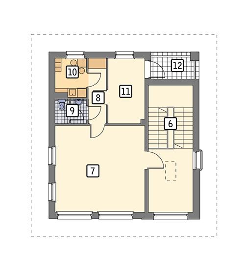 Rzut piętra POW. 82,1 m²