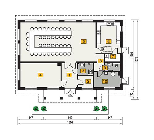 Rzut parteru POW. 180,3 m²