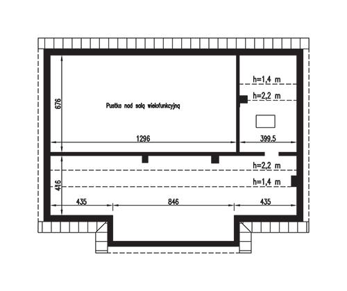 Rzut strychu POW. 96,2 m²