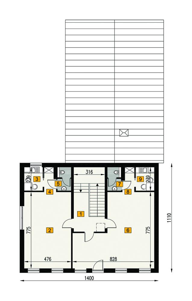 Rzut piętra POW. 126,3 m²