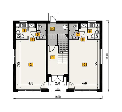 Rzut parteru POW. 116,7 m²