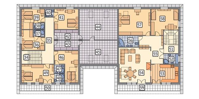 Rzut poddasza POW. 723,6 m²