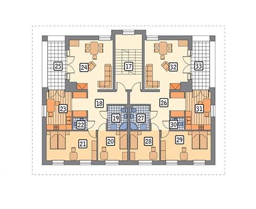 Rzut piętra POW. 183,1 m²