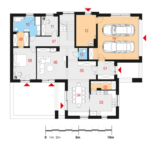 Rzut parteru POW. 187,8 m²