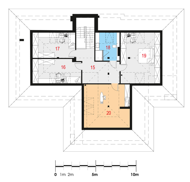Rzut poddasza POW. 123,0 m²