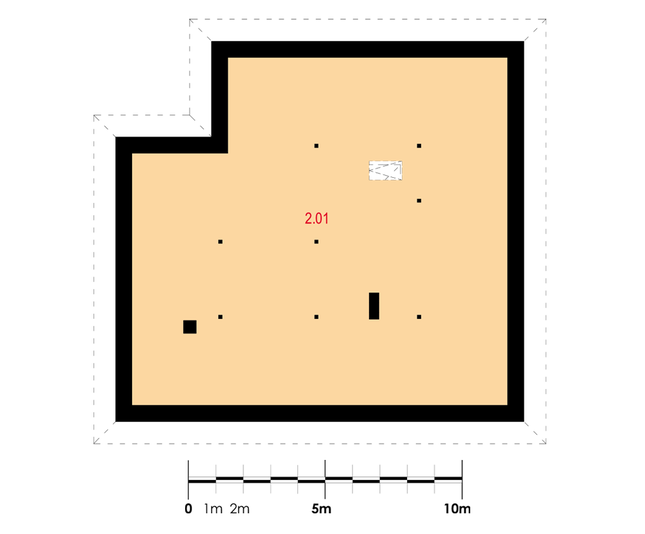 Rzut strychu: strych (34.60 m2 powierzchni użytkowej)