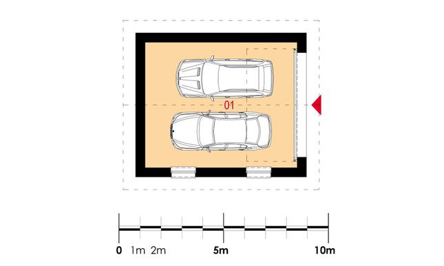 Rzut parteru POW. 42,6 m²
