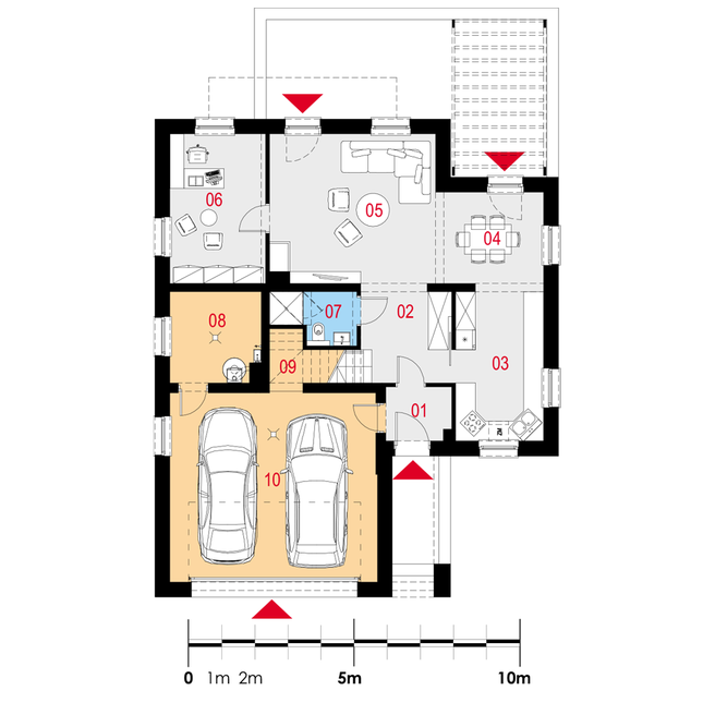 Rzut parteru POW. 116,7 m²
