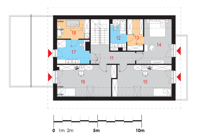 Rzut poddasza POW. 100,9 m²