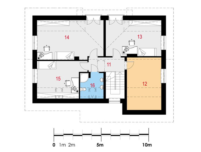 Rzut poddasza POW. 102,3 m²