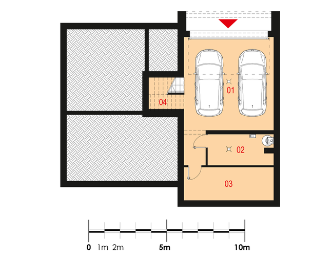 Rzut piwnicy POW. 60,3 m²