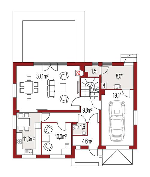 Rzut parteru POW. 0,0 m²