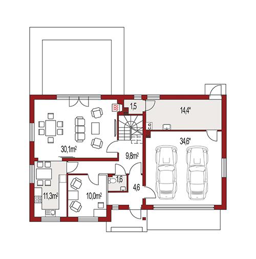 Rzut parteru POW. 0,0 m²