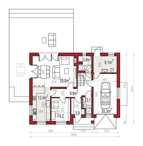 Rzut parteru POW. 0,0 m²