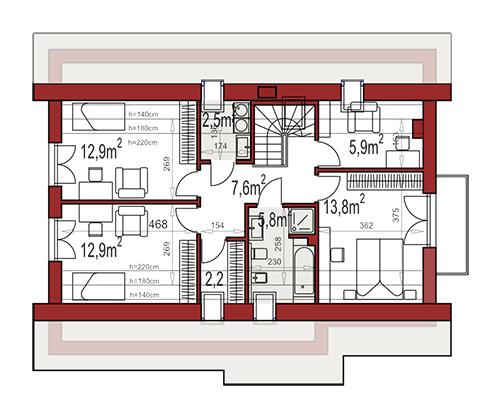 Rzut poddasza POW. 0,0 m²