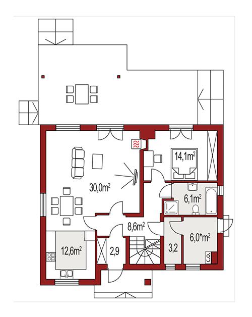 Rzut parteru POW. 0,0 m²