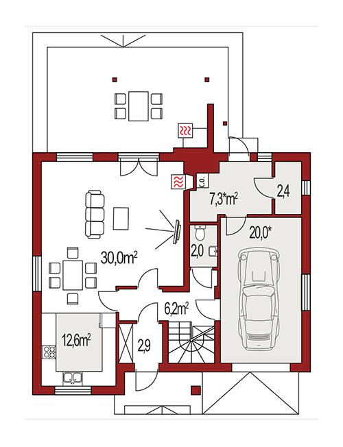 Rzut parteru POW. 0,0 m²