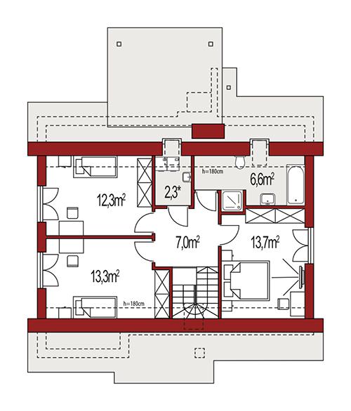 Rzut poddasza POW. 0,0 m²