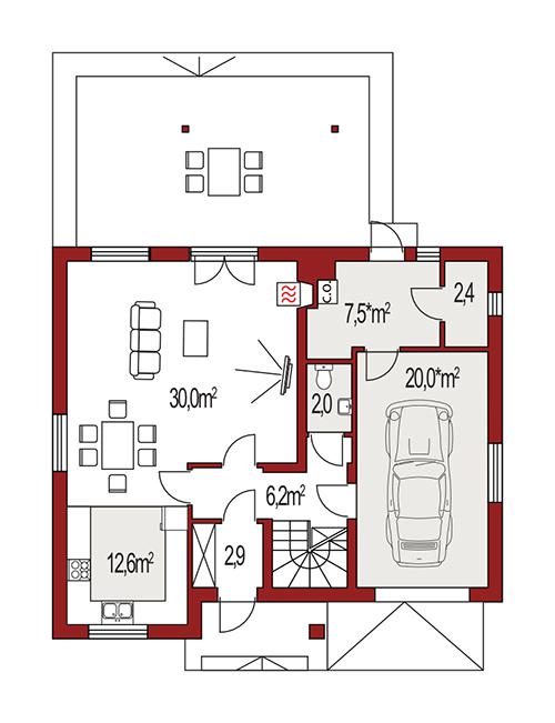 Rzut parteru POW. 0,0 m²