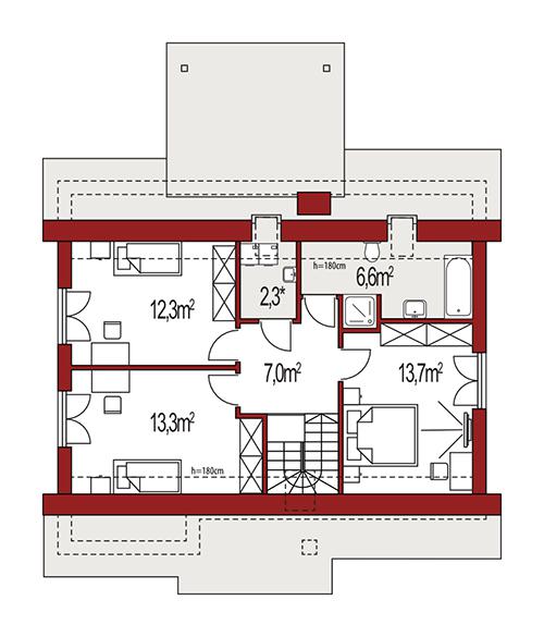 Rzut poddasza POW. 0,0 m²