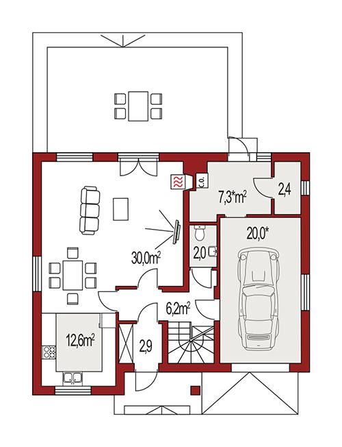 Rzut parteru POW. 0,0 m²