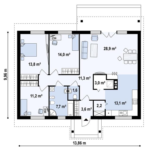 Rzut parteru POW. 110,3 m²