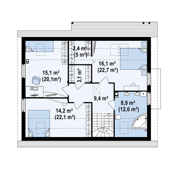 Rzut poddasza POW. 94,9 m²