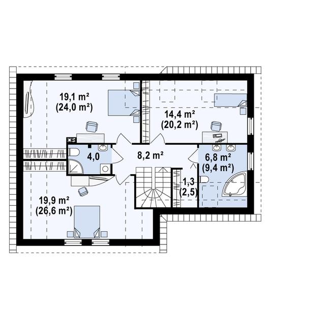 Rzut poddasza POW. 94,9 m²