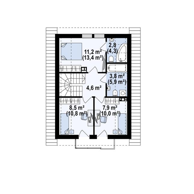 Rzut poddasza POW. 49,0 m²