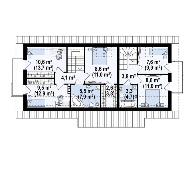 Rzut poddasza POW. 93,5 m²