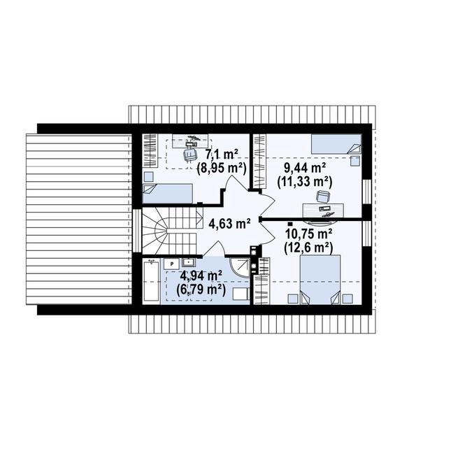Rzut poddasza POW. 48,9 m²