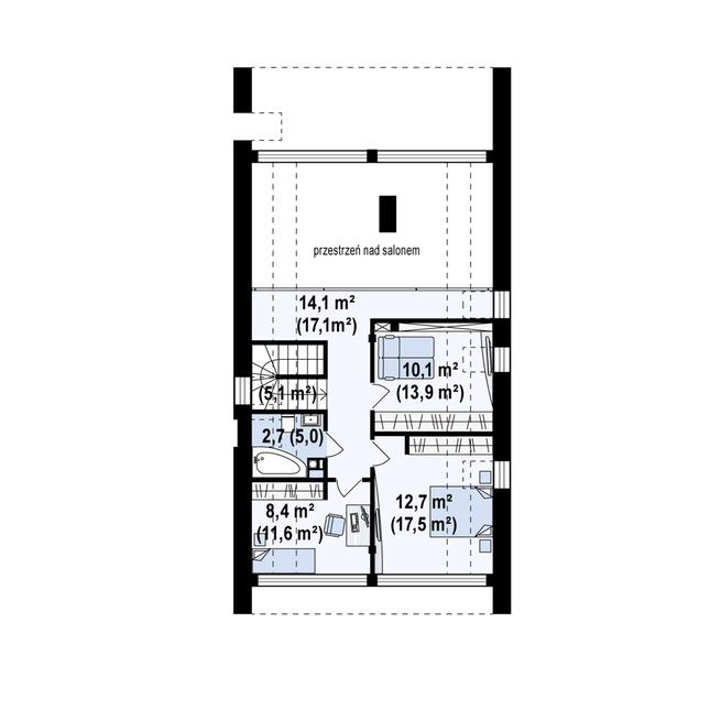 Rzut poddasza POW. 70,2 m²