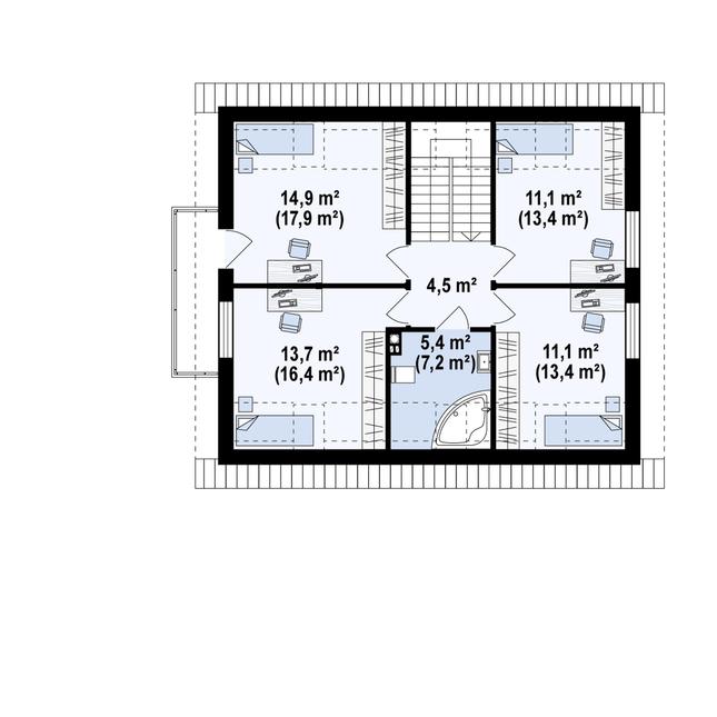 Rzut poddasza POW. 78,7 m²
