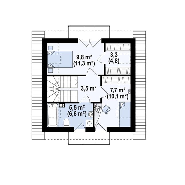 Rzut poddasza POW. 41,3 m²
