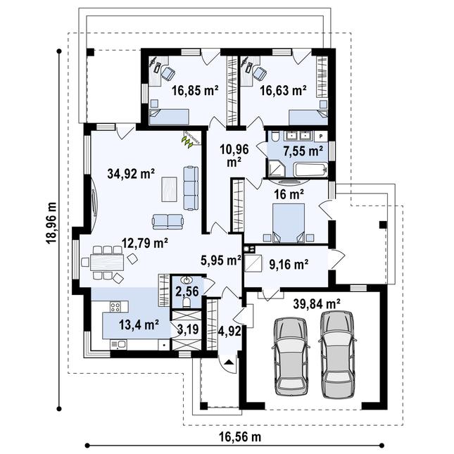 Rzut parteru POW. 194,7 m²