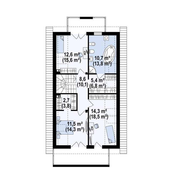Rzut poddasza POW. 82,8 m²