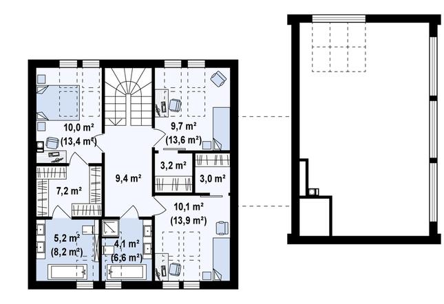 Rzut poddasza POW. 78,8 m²