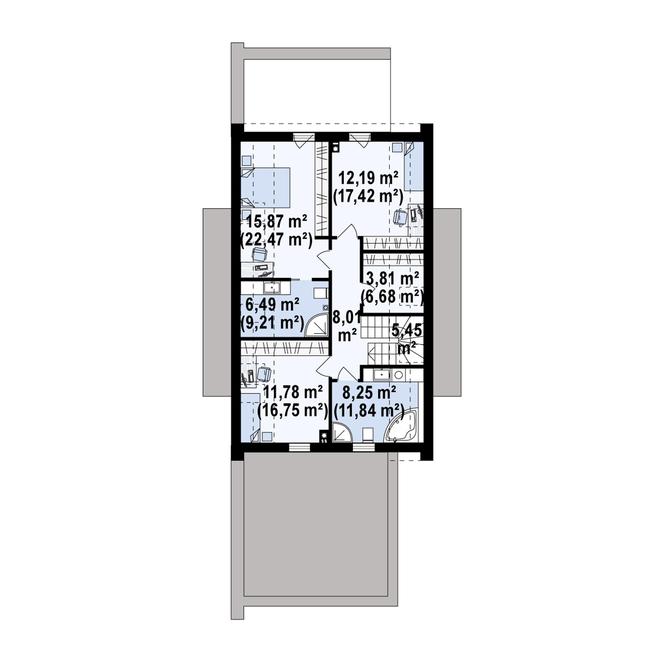 Rzut poddasza POW. 97,8 m²