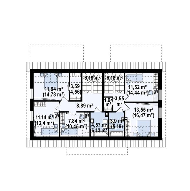 Rzut poddasza POW. 111,9 m²